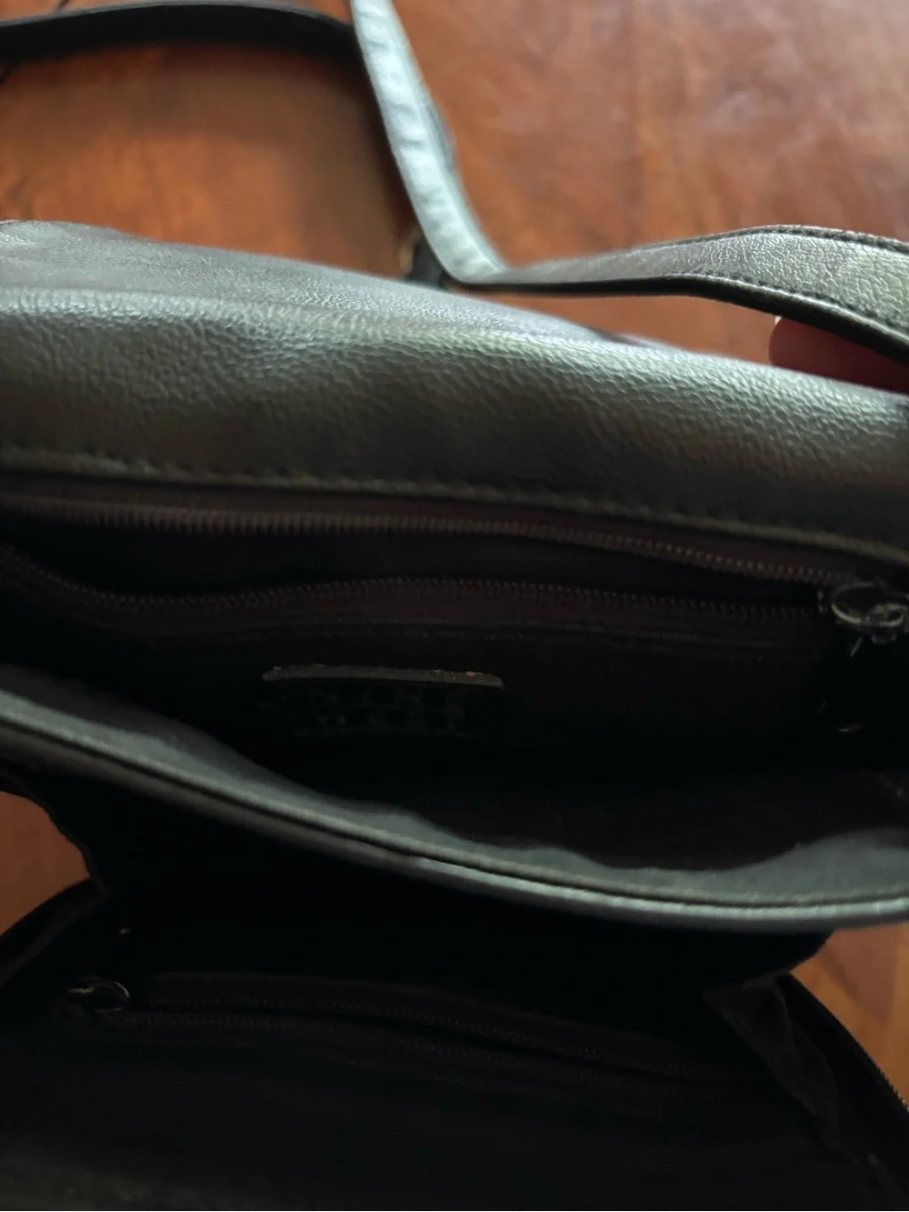 Nine West Black Leatherette Crossbody with Front Flap